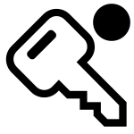 Key Outline Badged SVG Icon